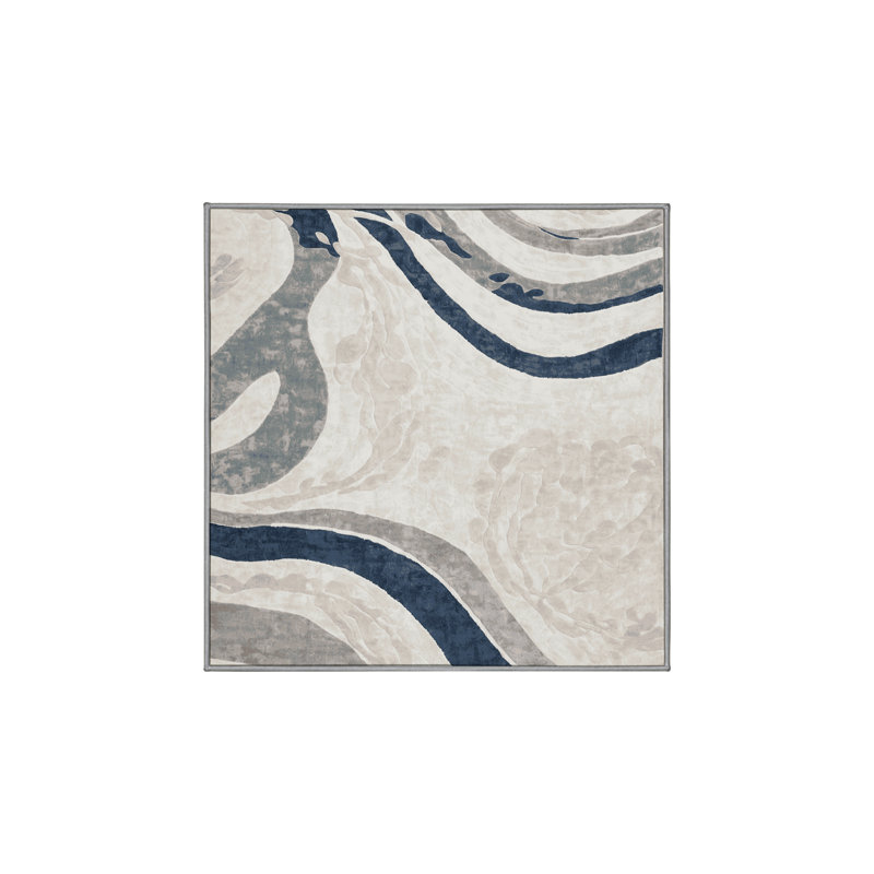 Tapis gris soyeux et moelleux, Carré 7 pi