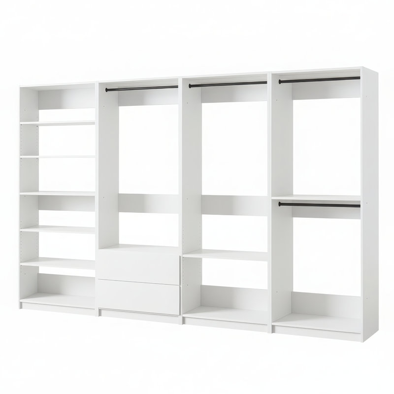 Kalinikos Freestanding Walk in Wood Closet System, White