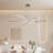 3-Light Linear LED Pendant Light In Brushed Chrome, Dimmable Modern Chandelier
