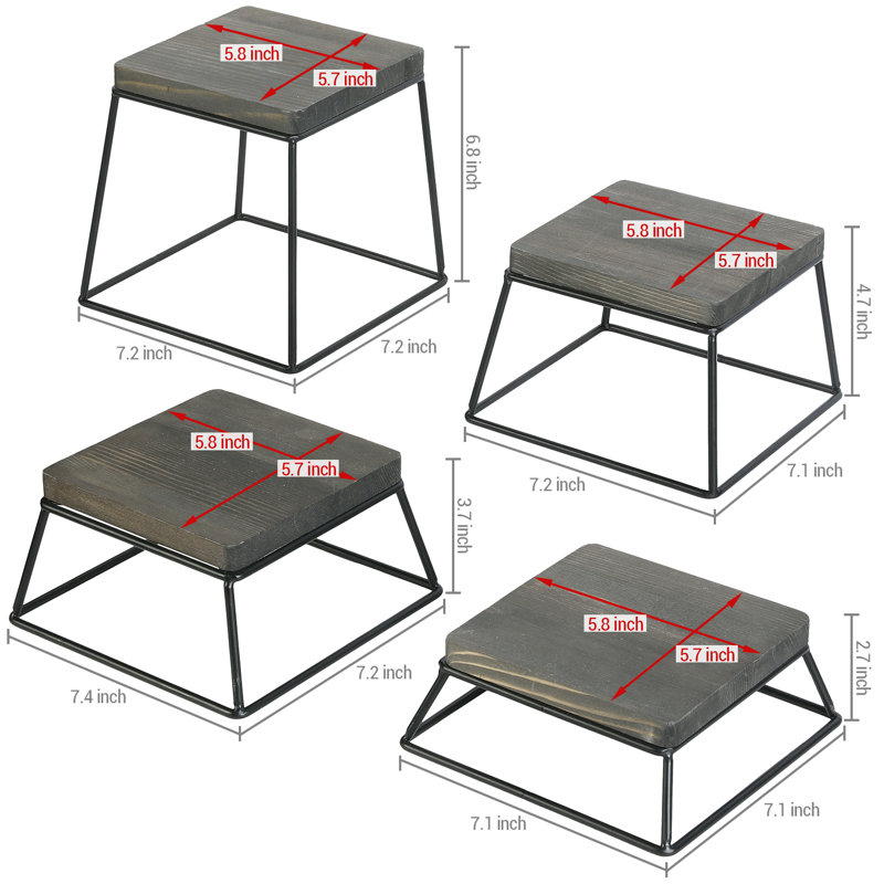 Wood Tiered Stand, Gray