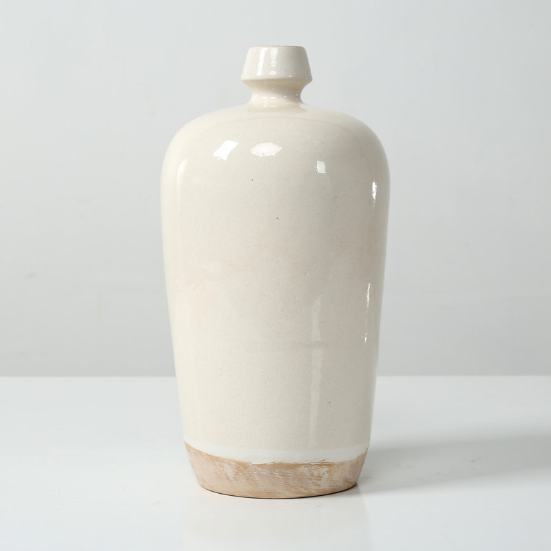Env. Vase en céramique de 11 po de haut avec petite ouverture