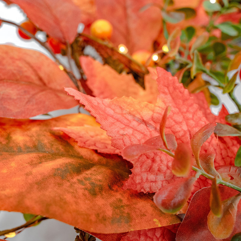 COPPER LEAF 183cm Faux Garland, Pre-Lit