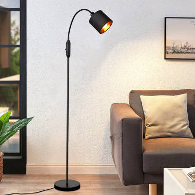 Metall schwarz (Ohne boho Landhaus Home - Stehlampe aus Sansibar E27 Rattan Leuchtmittel)