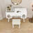 Vanity Makeup Desk with Storage Drawer, Cabinet, Stool and Charging Port-293328685