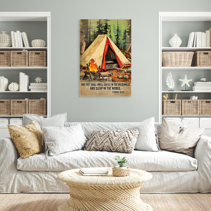 Camper et dormir dans les bois, H 36 po x l 24 po x P 1,25 po