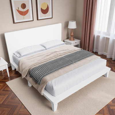 Platform Bed With Wood Slat Support And Sturdy Legs