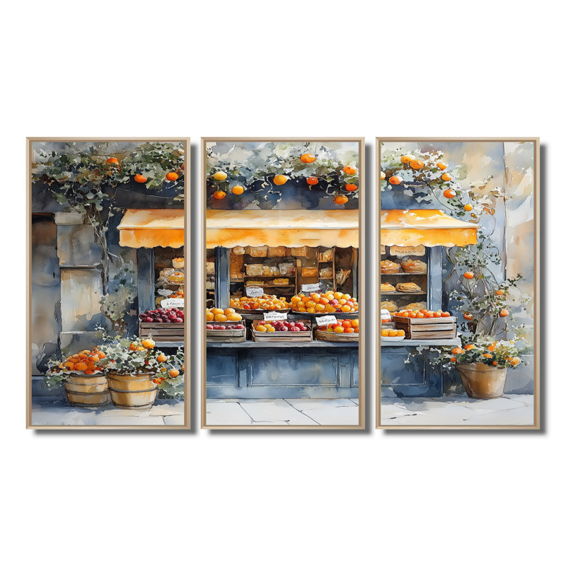 Café français dans des tons de jaune et de vert II - ensemble de décoration murale café français, H 32 po x l 48 po x P 1 po