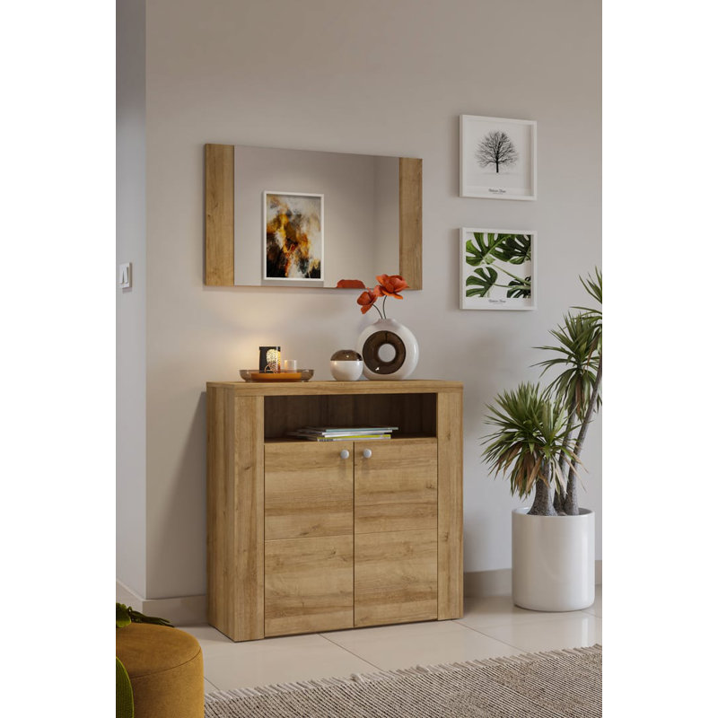 Siomha Rectangle Mirror, Oak Riviera