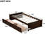 Lit simple avec 2 tiroirs, en bois d'hévéa, conception simple mais efficace, espace de rangement spacieux pour les tiroirs, structure de soutien du sommeil confortable, finition en bois massif, aspect et sensation modernes, roulettes de tiroir-135890566