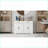 Cabinets, 47.95" Farmhouse Off-White Storage Sideboard with 2 Drawers &amp; 4 Doors for Dining Living Room | MDF | Kitchen