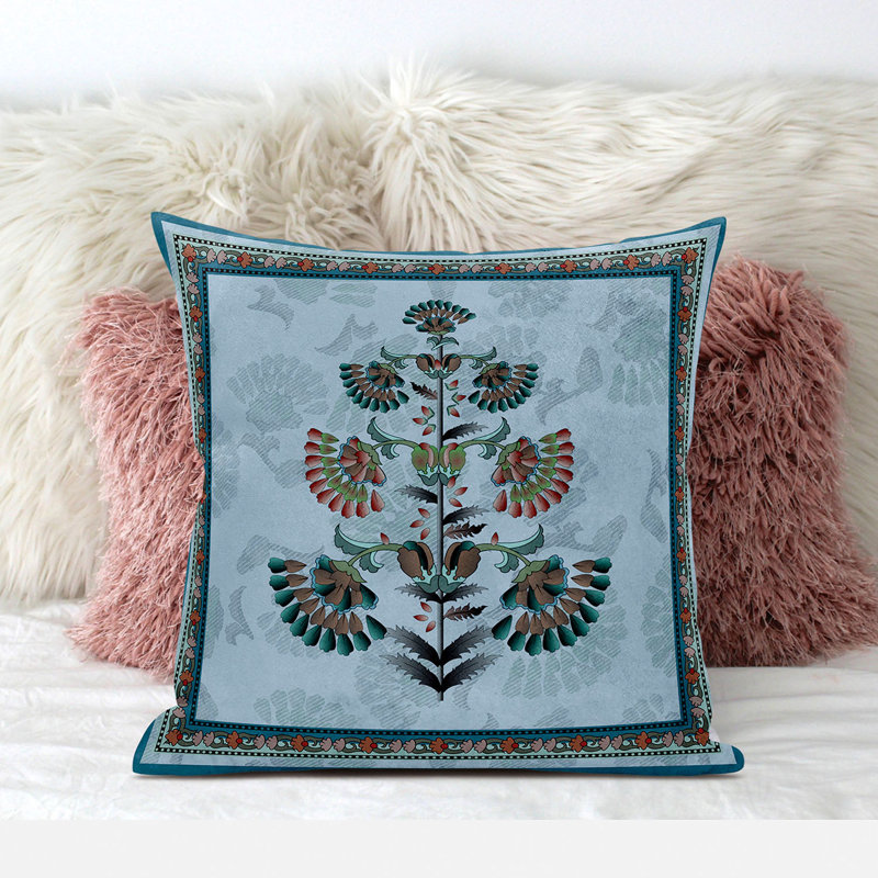 Housse et insert de coussin décoratif en polyester, 20 po x 20 po, Bleu