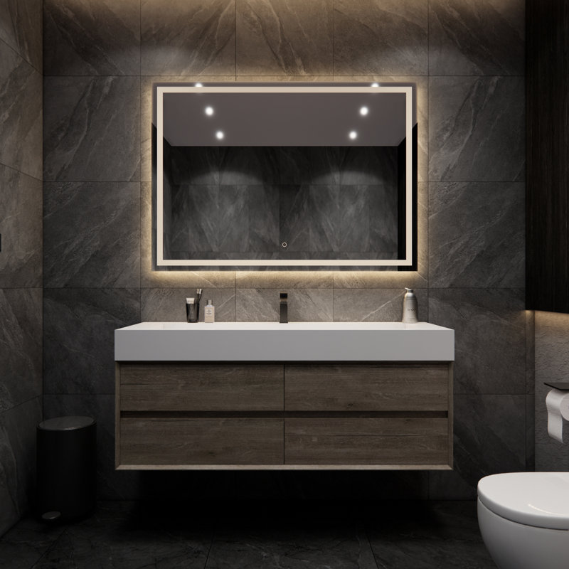 Ensemble de meuble-lavabo simple 59 po Albizu, Gris