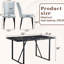 Salle à manger avec table à motif de marbre noir et 6 chaises en polyuréthane gris - Style luxueux simple pour la maison 6 pieds en métal