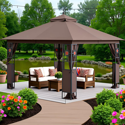RosaBella 10 ft. x 12 ft. Gazebo with Mosquito Net