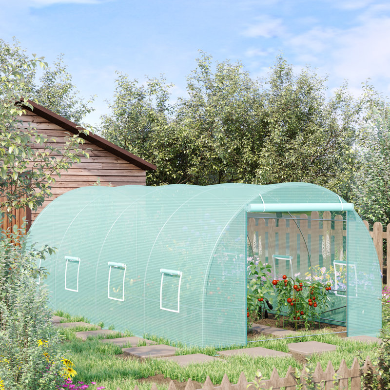 Serre tunnel de 6 m x 3 m x 2 m, grande taille, verte, Vert