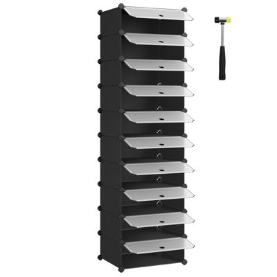 10 Pair Stackable Shoe Storage Cabinet