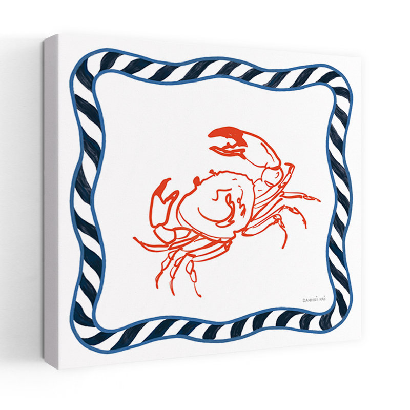 Art contemporain Art côtier de crabe, H 36 po x l 36 po