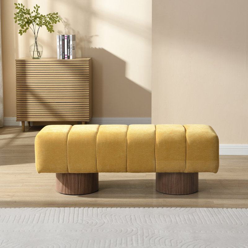 Banc rembourré, Jaune