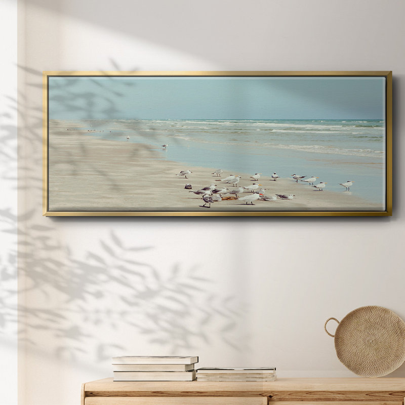 Padre Island Shore Birds - toile encadrée, H 20 po x l 50 po