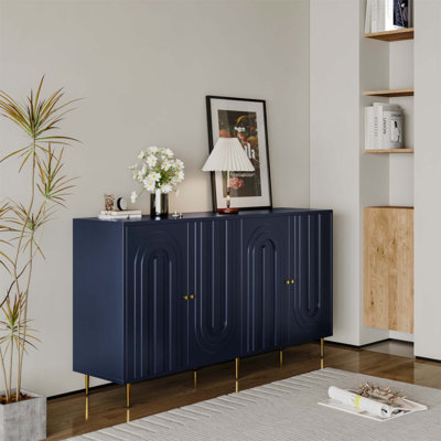 Modern Lacquered 4-Door Wooden Cabinet With Adjustable Shelves For Versatile Storage And Stylish Organization In Various Rooms