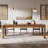 78.7 Inches Extra Long Dining Table Solid Wood 2-Person Desk, Double Workstation Home Offices, Living Rooms, Restaurants, Brown-127282298