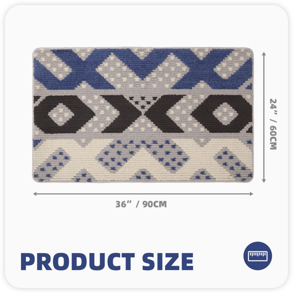 George Oliver Erasmus Non-Slip Geometric Outdoor Doormat