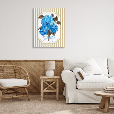 «Blue Hydrangea Blossom Bow Canvas», conception par Adonna Ebrahimi