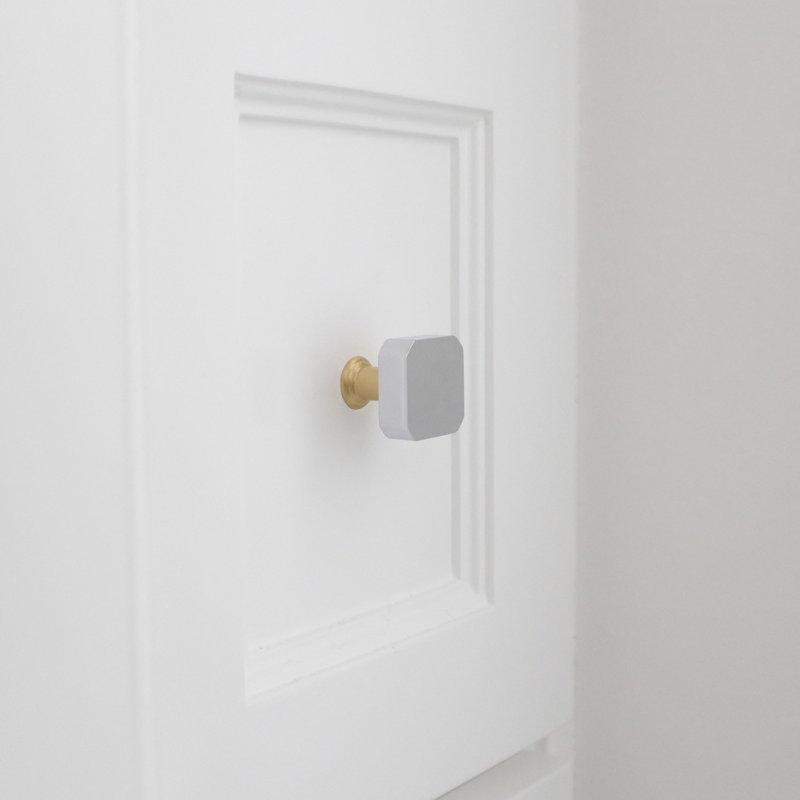 Mod Square Knob, Polished Chrome/Satin Brass
