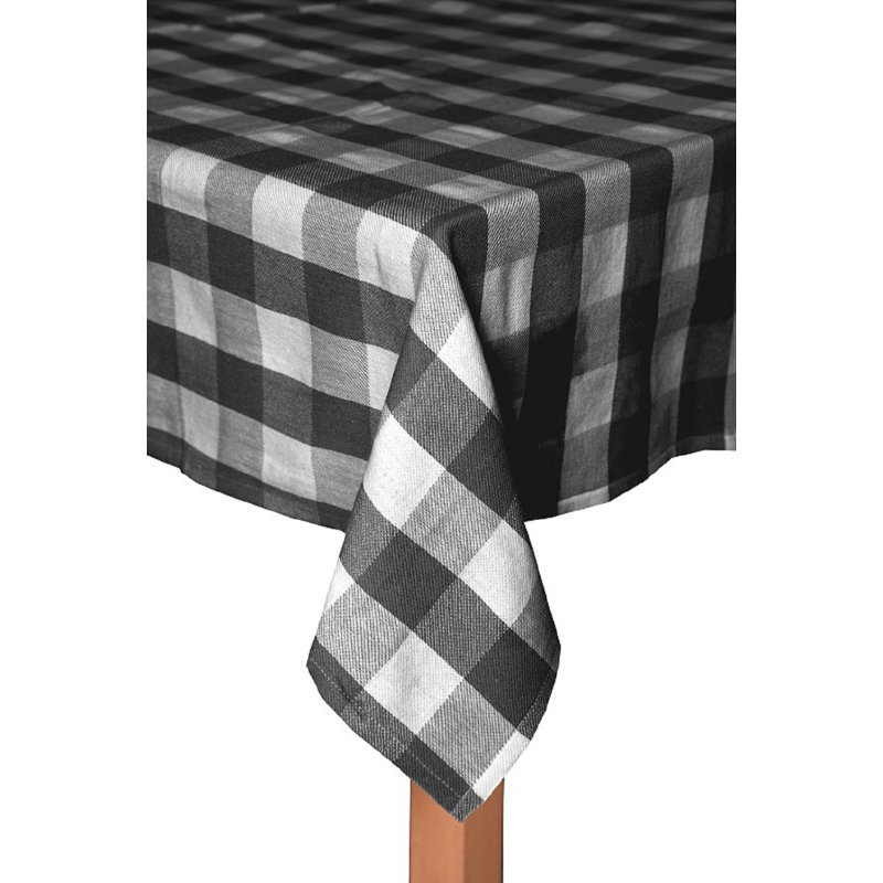 Connors Cotton Tablecloth, 104" x 60", Black