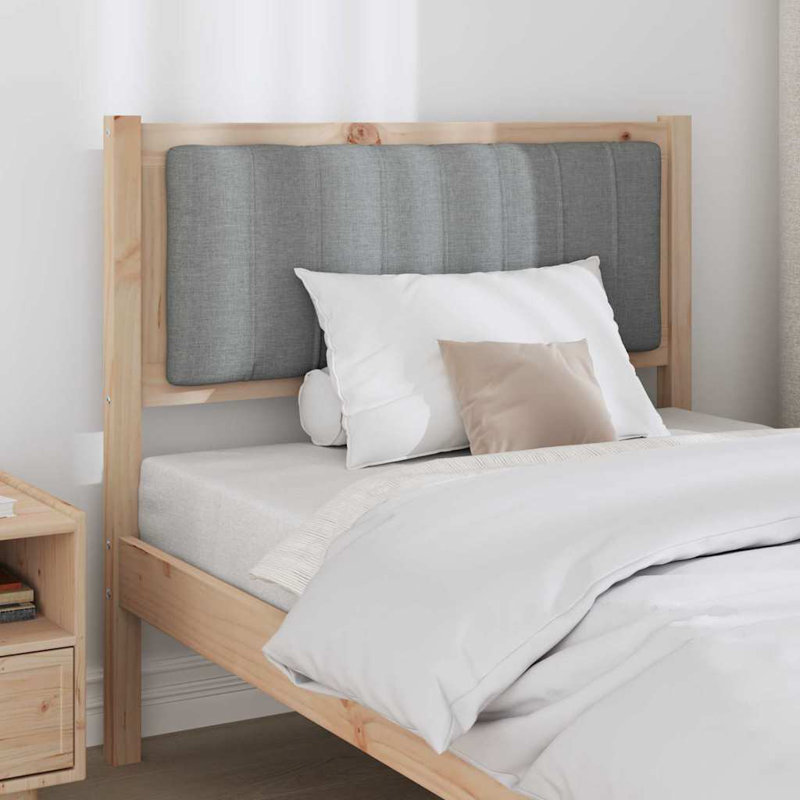 Solid Wood Headboard, UK Single - DE 90 x 190 cm, Brown, Light Grey