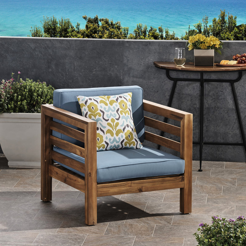 2 fauteuils club de style Mid-Century moderne - aspect bois, pacane et bleu de 2 raffinements