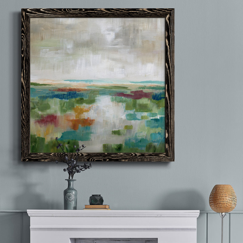 «Spring Wood I», peinture sur toile encadrée, H 27,5 po x l 27,5 po x P 1,5 po, Cadre en érable