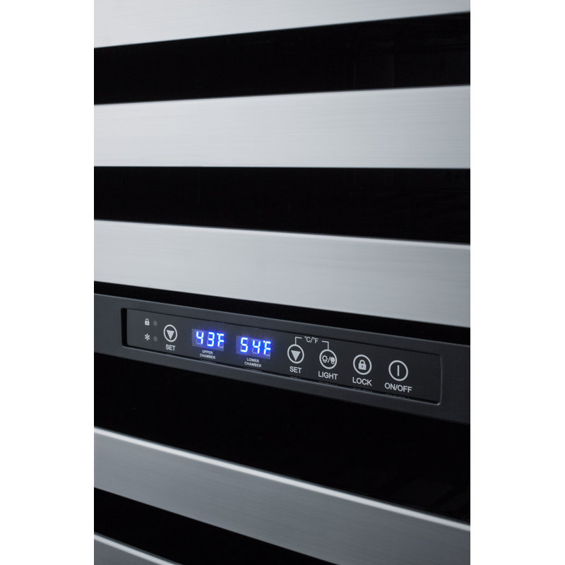 Black Stainless Steel Dual Zone Built-In Wine Refrigerator