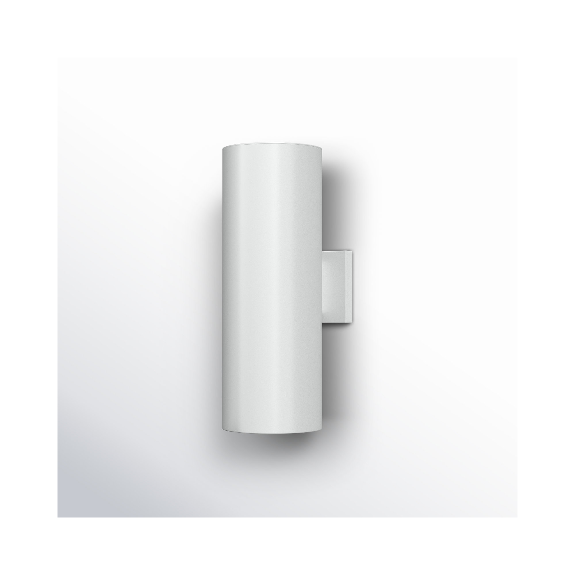 Dylan 2 Light Cylinder Outdoor Aluminum Wall Light, 14.25" H x 5.12" W x 5.12" D, No, White