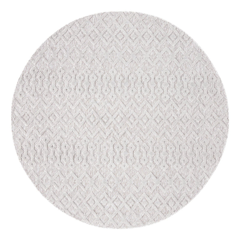 Grindle Geometric Indoor / Outdoor Rug, Round 7'