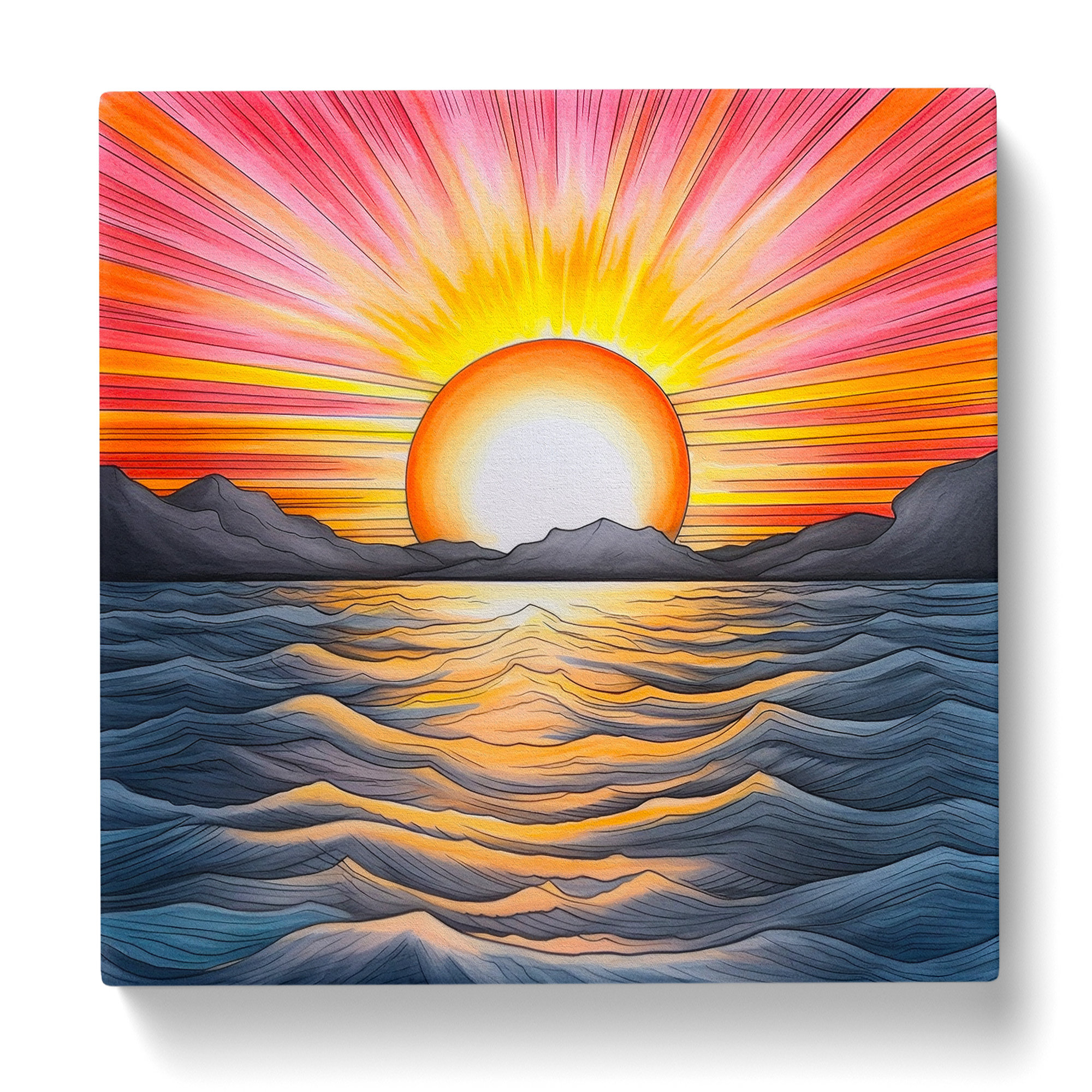 50 Beautiful Sunrise Sunset and Moon Paintings for your inspiration