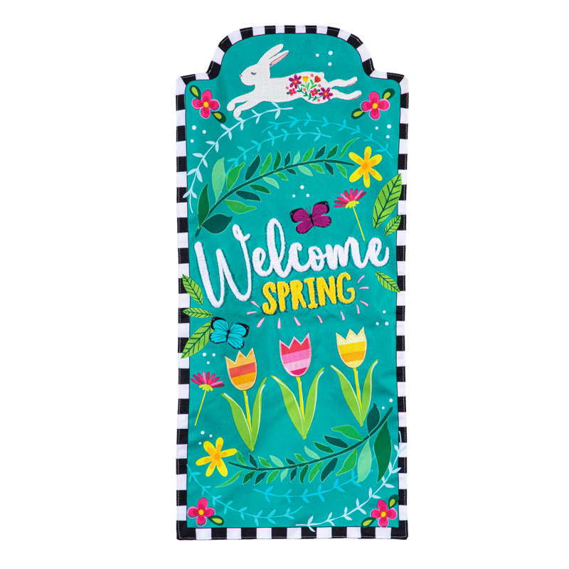 Welcome Spring Bunny Everlasting Impression Textile Décor