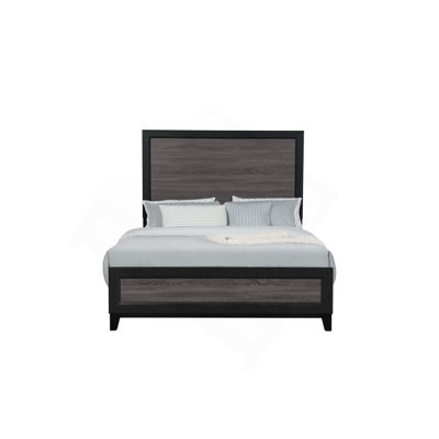 SOLUTO Gray AND BLACK QUEEN BED