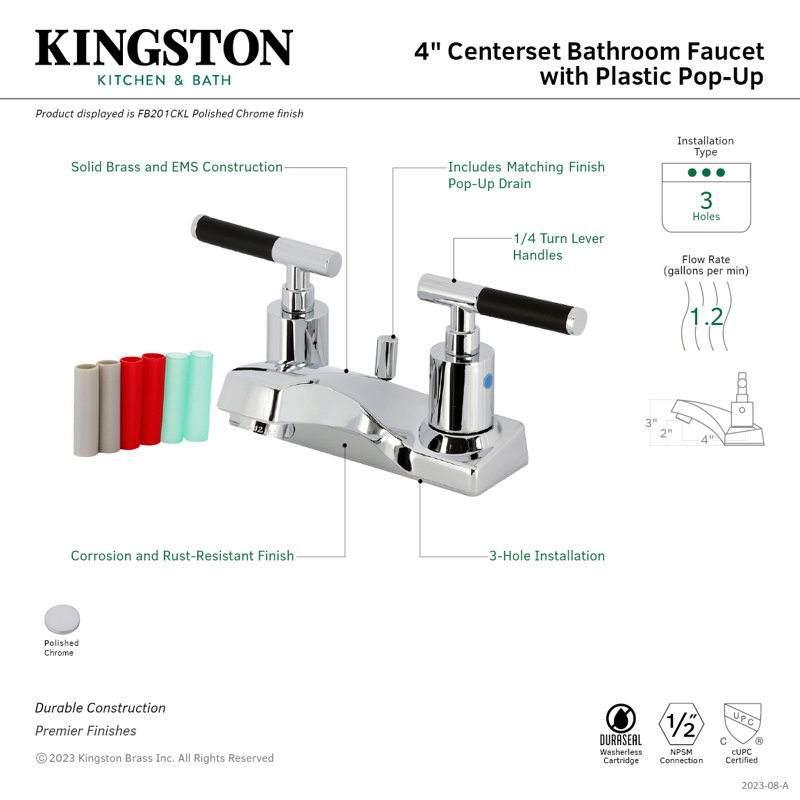 Robinet de salle de bain central Kaiser avec bonde