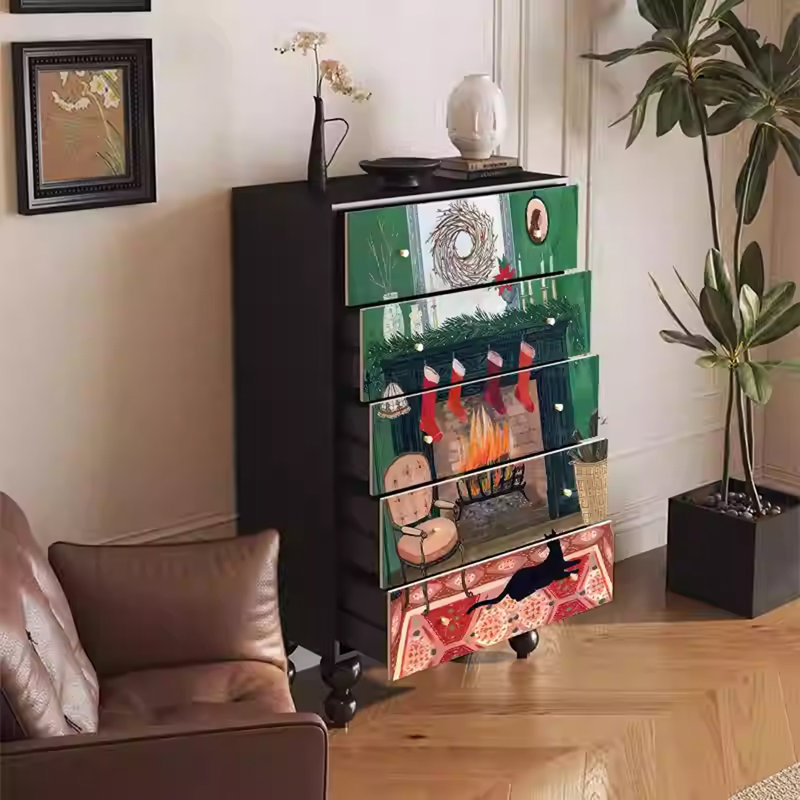 Elegant Pine Frame Solid Wood Cabinet