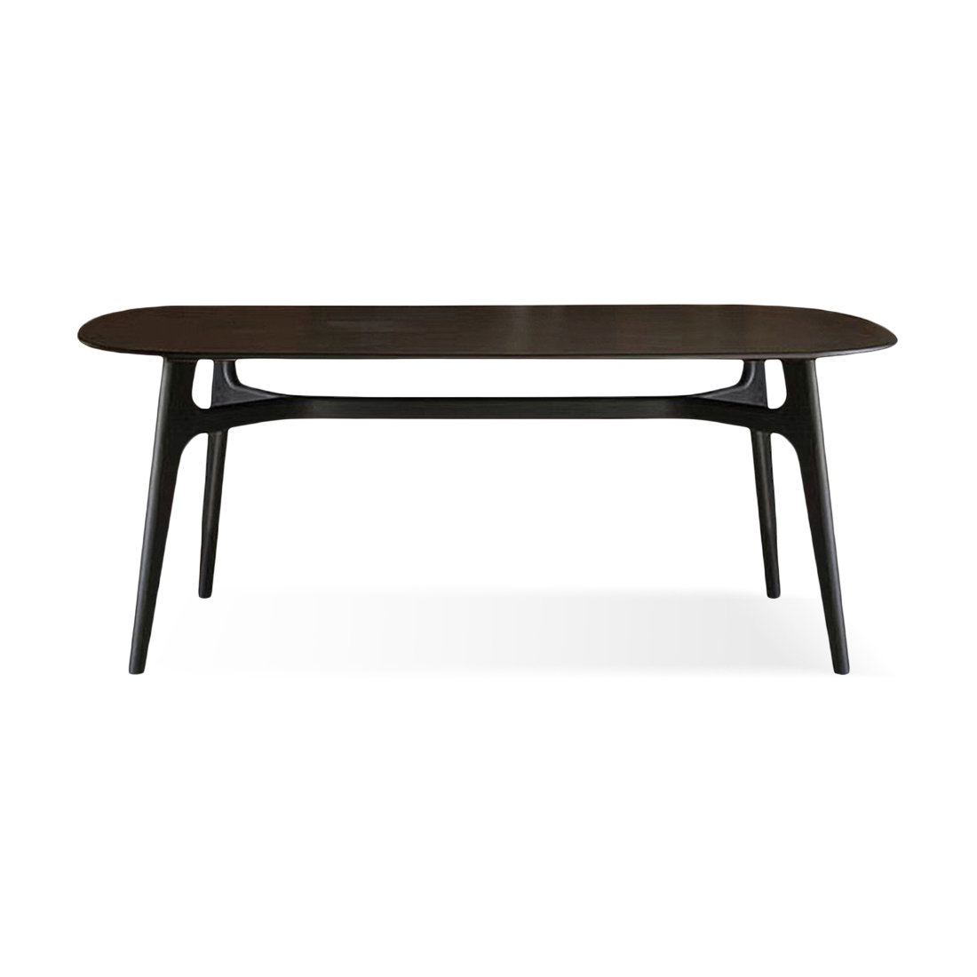East Urban Home Modern Black Oval Solid Wood Dining Table | Wayfair