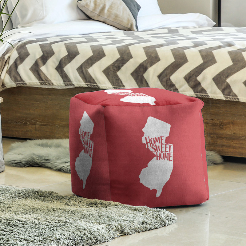 Repose-pieds cube new jersey home, Rouge