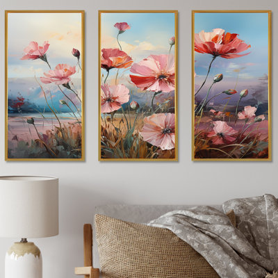 Purple Carnations Country Charm III - Flowers Wall Art Print Set