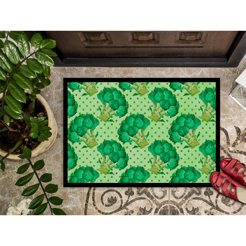 Tapis de porte d’extérieur antidérapant : brocoli, Rectangle 2 pi x 3 pi