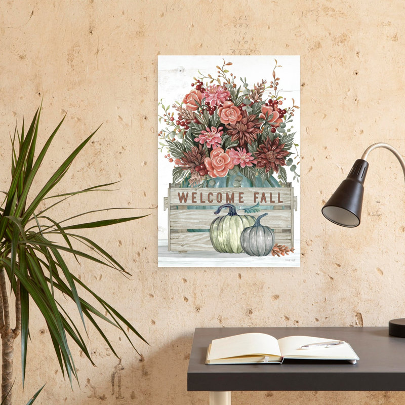 «Welcome Fall», art floral contemporain, H 24 po x l 16 po