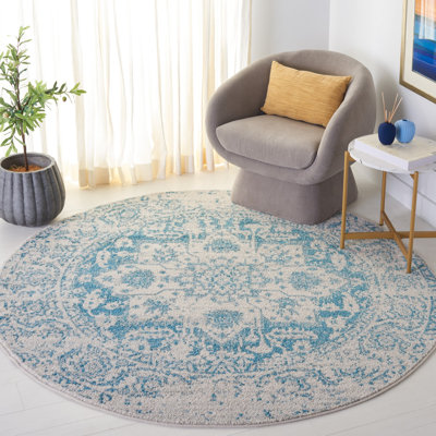 Tapis bleu sarcelle / ivoire Christa
