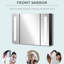 Armoire de salle de bain murale avec éclairage intelligent - l 35,5 po x H 25,5 po, miroir, 3 armoires, charge, miroir noir ultrabrillant 35,5 po x 25,5 po, fonction mémoire
