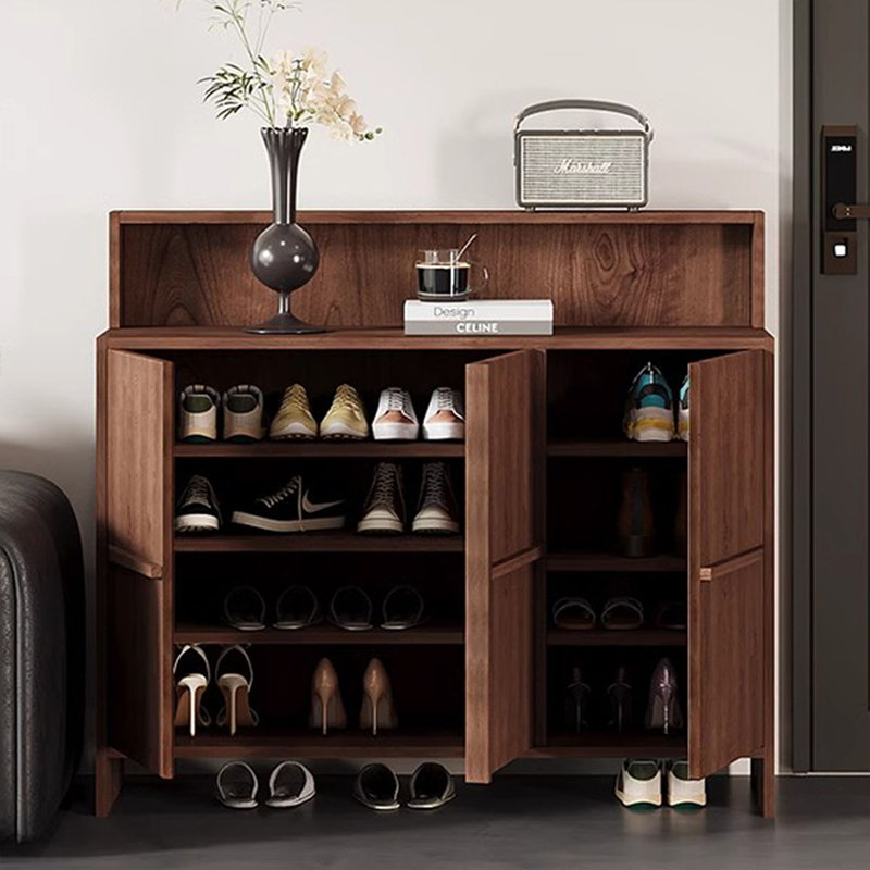 Rangement pour chaussures en bois manufacturé brun noisette