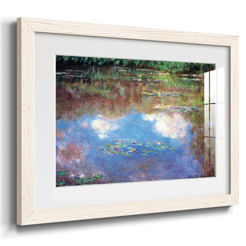 «Water Lily Pond # 4» par Monet, reproduction d'art encadrée, Blanc, H 18 po x l 26 po x P 1,5 po