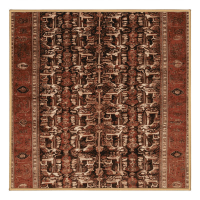 Machine Washable Persian Brown Area Rug